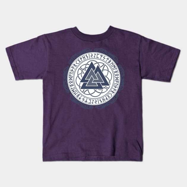 Viking Valknut with Runes | Viking Art | Gift for Dad Kids T-Shirt by DesignsbyZazz